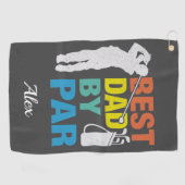 Bester Vater nach Par Individuelle Name Vatertag Golfhandtuch (Horizontal)