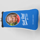 Bester Vater nach Par Kid Foto Name Blue Putter Golf Headcover (Vorderseite)