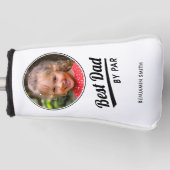 Bester Vater nach Par Kid Foto Name White Putter Golf Headcover (Vorderseite)