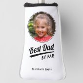 Bester Vater nach Par Kid Foto Name White Putter Golf Headcover (Rotieren 90)