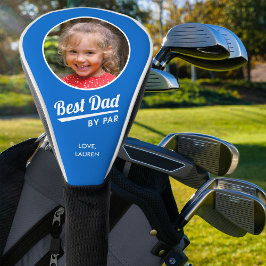 Bester Vater nach Par Kid's Foto Name Blau Golf Headcover
