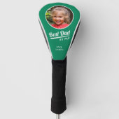 Bester Vater nach Par Kid's Foto Name grün Golf Headcover (Vorderseite)