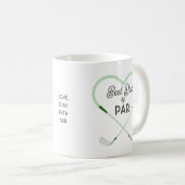 Bester Vater nach Par Liebe Golf Theme Kaffeetasse (VorderseiteRechts)