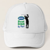 Bester Vater nach Par! Monogram Golf Hat Truckerkappe (Vorderseite)