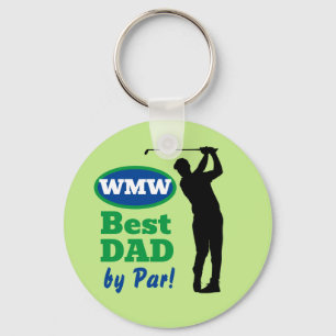 Bester Vater nach Par! Monogram Golf Schlüsselanhänger