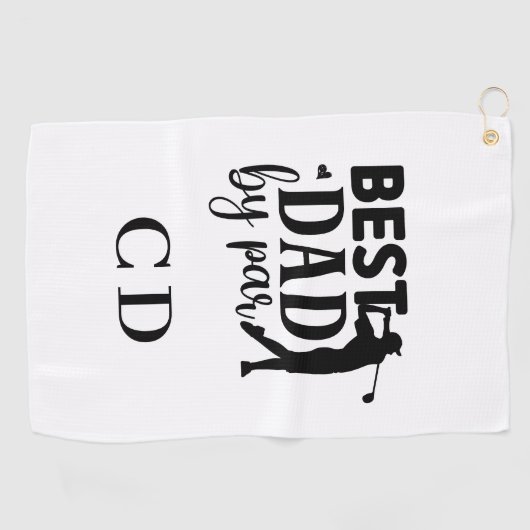 Bester Vater nach Par-Monogramm-Initialen Golfhandtuch (Horizontal)