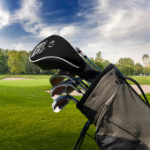 Bester Vater nach Par-Monogramm-Initialen Schwarz- Golf Headcover