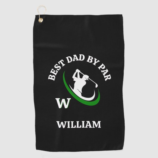 Bester Vater nach Par Monogramm Name Männer Golfhandtuch (Vorderseite)
