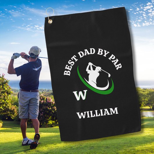Bester Vater nach Par Monogramm Name Männer Golfhandtuch