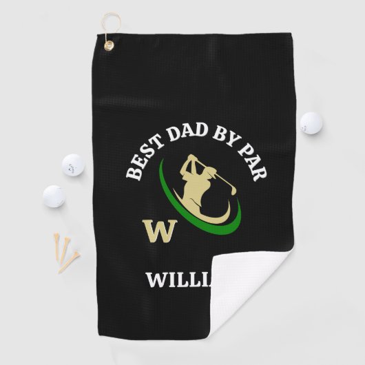 Bester Vater nach Par Monogramm Name Männer Golfhandtuch (Insitu)