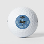 Bester Vater nach Par monogrammierte Golfschläger Golfball (Vorderseite)