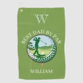 * BESTER VATER NACH PAR NAME CUSTOM MONOGRAM GOLFHANDTUCH (Vorderseite)