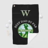 BESTER VATER NACH PAR NAME CUSTOM MONOGRAM GOLFHANDTUCH (Insitu)