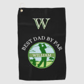 BESTER VATER NACH PAR NAME CUSTOM MONOGRAM GOLFHANDTUCH (Vorderseite)