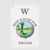 * BESTER VATER NACH PAR NAME CUSTOM MONOGRAM GOLFHANDTUCH (Vorderseite)