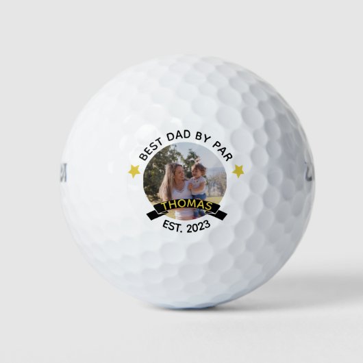 Bester Vater nach Par Neues Vatertag Foto Golfball (Vorderseite)