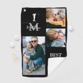 Bester Vater nach Par | Personalisiert 3 Foto Golf Golfhandtuch (Insitu)