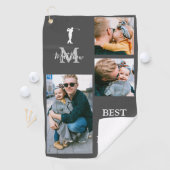 Bester Vater nach Par | PERSONALISIERT 3 FOTO Golfhandtuch (Insitu)