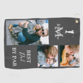 Bester Vater nach Par | PERSONALISIERT 3 FOTO Golfhandtuch (Horizontal)