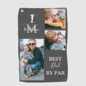 Bester Vater nach Par | PERSONALISIERT 3 FOTO Golfhandtuch (Vorderseite)