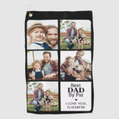 Bester VATER nach Par - Personalisiert 5 Fotomater Golfhandtuch (Vorderseite)