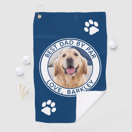 Bester Vater nach Par Personalisiert Hunde Foto Golfhandtuch (Insitu)
