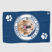 Bester Vater nach Par Personalisiert Hunde Foto Golfhandtuch (Horizontal)
