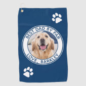Bester Vater nach Par Personalisiert Hunde Foto Golfhandtuch (Vorderseite)