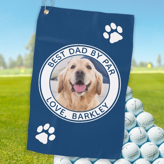 Bester Vater nach Par Personalisiert Hunde Foto Golfhandtuch