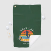 Bester Vater nach Par Personalisiert Retro Vaterta Golfhandtuch (Insitu)