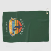 Bester Vater nach Par Personalisiert Retro Vaterta Golfhandtuch (Horizontal)