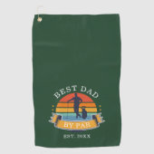 Bester Vater nach Par Personalisiert Retro Vaterta Golfhandtuch (Vorderseite)