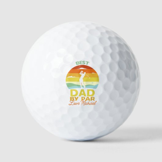 Bester Vater nach Par personalize Name Vatertag Golfball (Vorderseite)