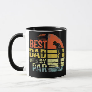 Bester Vater nach Par Retro Vatertag Gabe Golf Tasse