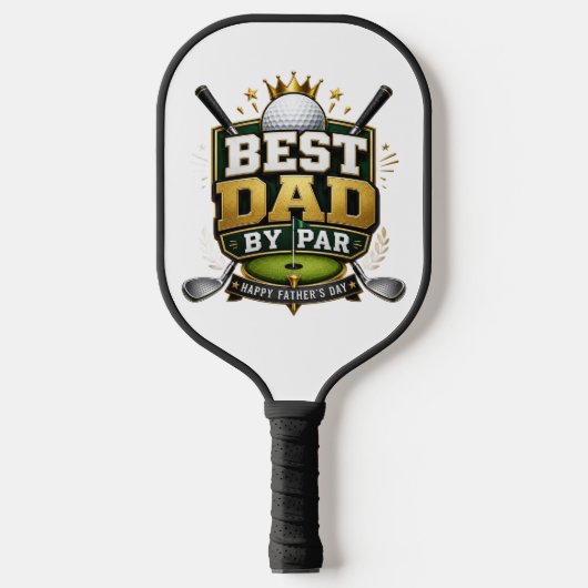 „Bester Vater nach Par“ Thema Pickleball Schläger (Vorderseite)