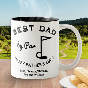Bester Vater nach Par Vatertag Golf Themed Zweifarbige Tasse