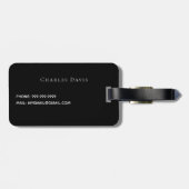 Bester Vater nach Pole-Golf-Monogramm Schwarz-weiß Gepäckanhänger (Rückseite horizontal)