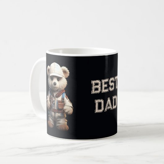 'Bester Vater' Niedlicher Engineer Bear Handy Vate Kaffeetasse (Vorderseite Links)
