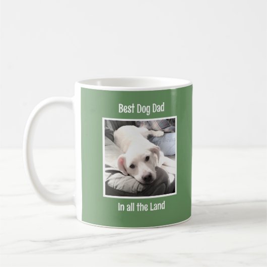 Bester Vater Niedlicher Welpen Hundehund Größe Grü Kaffeetasse (Links)