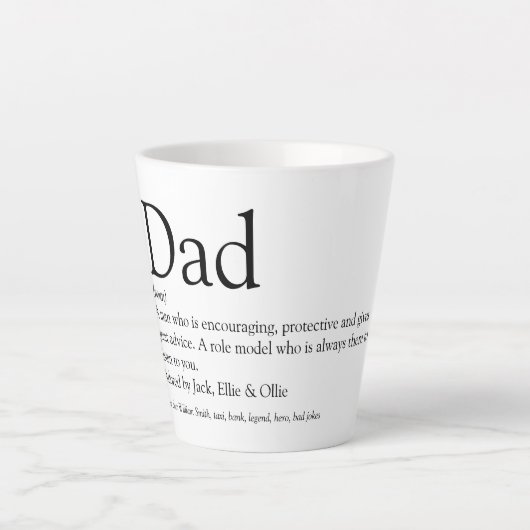 Bester Vater, Papa, Definition des Vaters Milchtasse (Vorderseite)