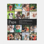 Bester Vater Papa Ever Definition Foto Collage Bla Fleecedecke (Vorderseite)