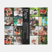 Bester Vater Papa Ever Definition Foto Collage Bla Fleecedecke (Vorderseite (Horizontal))