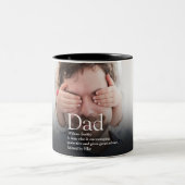 Bester Vater, Papa, Foto der Vater-Definition Zweifarbige Tasse (Mittel)