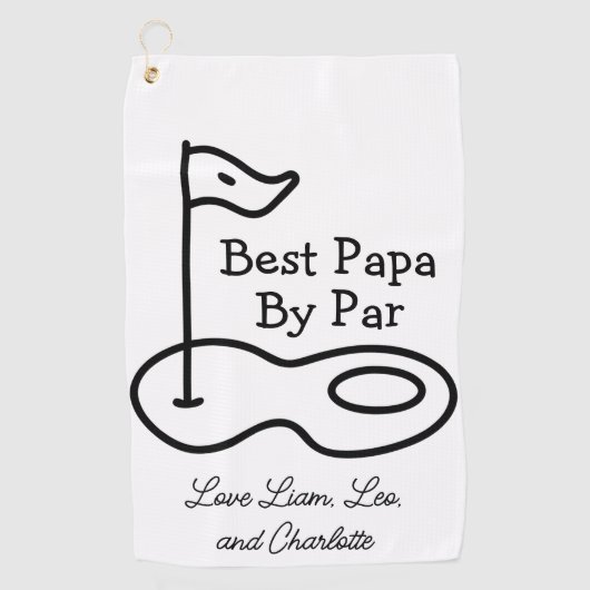 Bester Vater Papa Par Golf Handtuch, Golfgeschenke Golfhandtuch (Vorderseite)