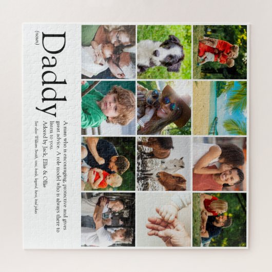 Bester Vater, Papa, Vater Definition 12 Foto Spaß Puzzle (Horizontal)