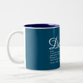 Bester Vater, Papa, Vater Definition Script blau Zweifarbige Tasse (Links)