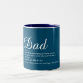 Bester Vater, Papa, Vater Definition Script blau Zweifarbige Tasse (Mittel)
