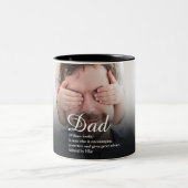 Bester Vater, Papa, Vater-Definition-Script-Foto Zweifarbige Tasse (Mittel)