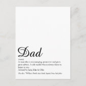 Bester Vater, Papa, Vater-Definition-Script Postkarte (Vorderseite)