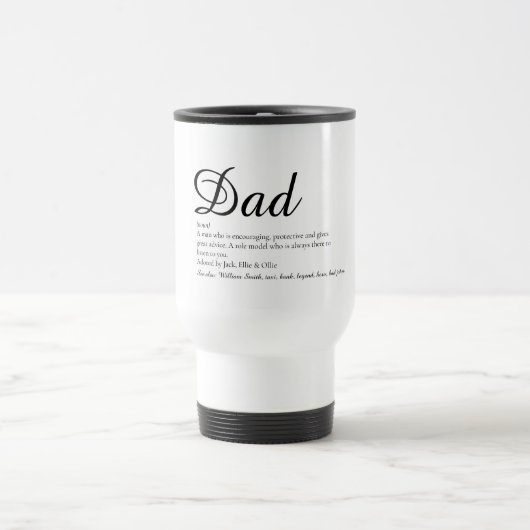 Bester Vater, Papa, Vater-Definition-Script Reisebecher (Mittel)